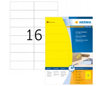 Kollased kleebisetiketid Herma - 105x37mm, 100 lehte